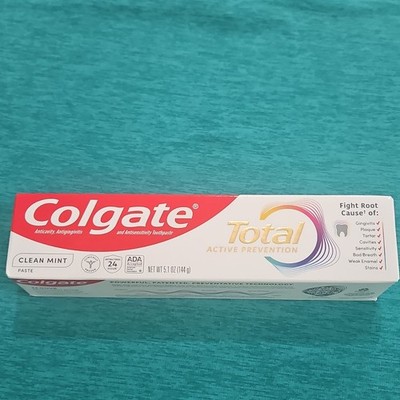 Colgate Total Active Prevention Clean Mint Anticavity Fluoride Toothpaste 5.1 oz