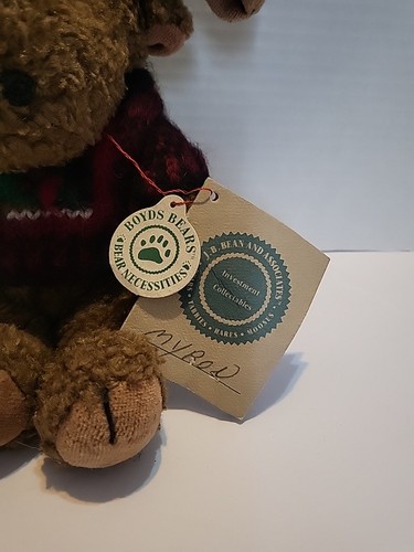 Boyds Bear Myron Von Hindonmoose Plush Moose Tree Sweater Bell Hat & Tag - Picture 2 of 12