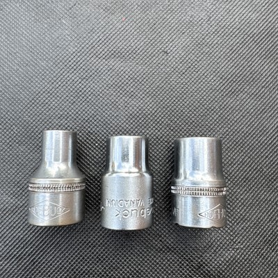 3 x VINTAGE GEBRAUCHT REHBOCK STECKSCHLÜSSEL 1/2 ZOLL ANTRIEB AUTO WERKZEUGSET WEISS AF VERSCHIEDENE GRÖßEN