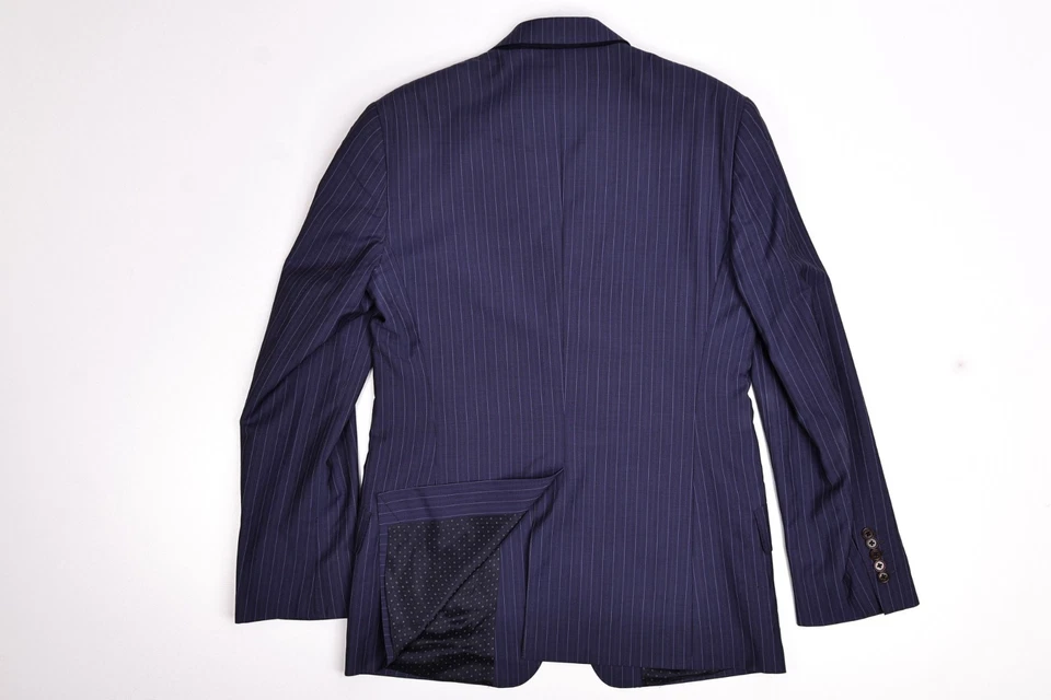 PAUL SMITH Italian Men's Striped Navy Wool/Mohair Suit 40R Pants 33x35 - Image 3 of 4