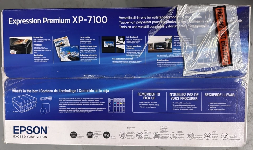 Epson Expression Premium XP-7100 Wireless Color Photo Printer - Black - Image 2 of 4