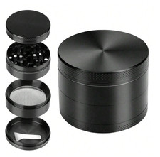 Black 4 Part 50 Mm Grinder Magnetic Metal Diamond Teeth Grinder