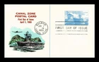 DR JIM STAMPS US FIRST DAY POSTAL CARD CANAL ZONE 5C HAND COLORED CACHET