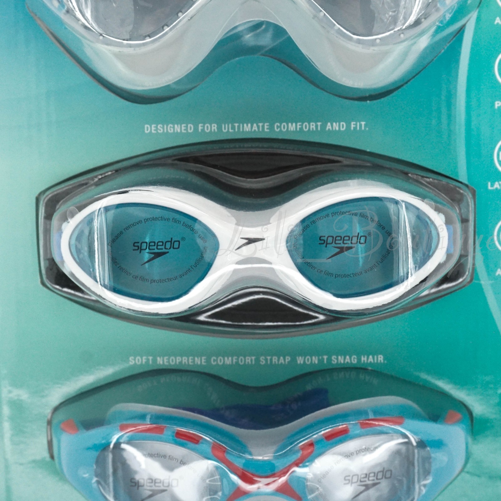 Speedo Junior (Age 6-14) Adjustable Swim Goggles 3 Pack  Anti-Fog UV Protect NIB