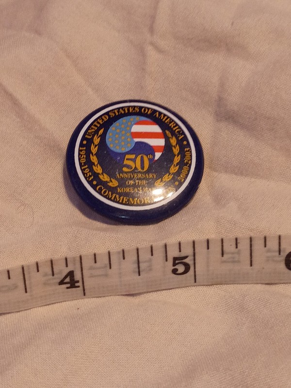 Vintage Korean War 50th Anniversary US Commemorative Military Button Pin