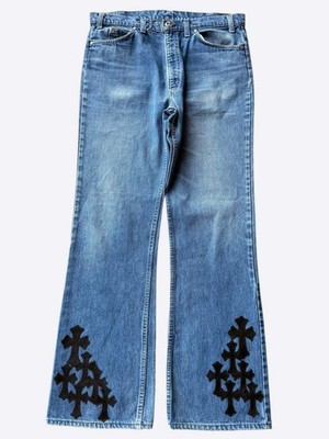 Chrome Hearts Levis Blue & Black Cross Patch Jeans