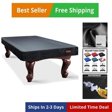 Pool Table Cover, Heavy Duty Leatherette Billiard Table Cover, Waterproof and...
