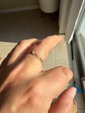 14k gold and diamond stacking ring