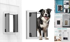 Dog Door, Energy Efficient French Doggy Door with Large Dog Door for Door