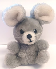 Vintage 1979 Dakin Gray Mouse Plush Stuffed Animal Toy Big White Round Ears 6"
