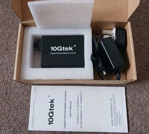 10Gtek Gigabit Ethernet Media Converter A7S2-33-1GX1GT-SCX2/GT3 SFP