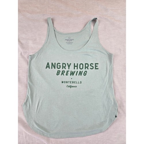 Angry Horse Brewing Montebello California Graphic Tank Top Sage Green Large - Picture 1 of 9