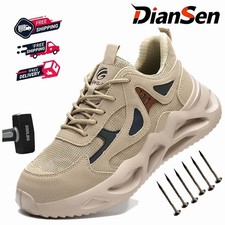 Men Work Shoes Steel Toe Boots Lightweight Breathable Shoes Anti-smash Shoes8-12
