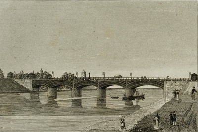 Ansicht der Austerlitz Brücke, Paris, Rad. Romantik Unbekannt (19.Jhd)