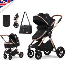 Newborn Baby Pram Pushchair Buggy Stroller 3In1 Sleeping Basket Baby Stroller UK