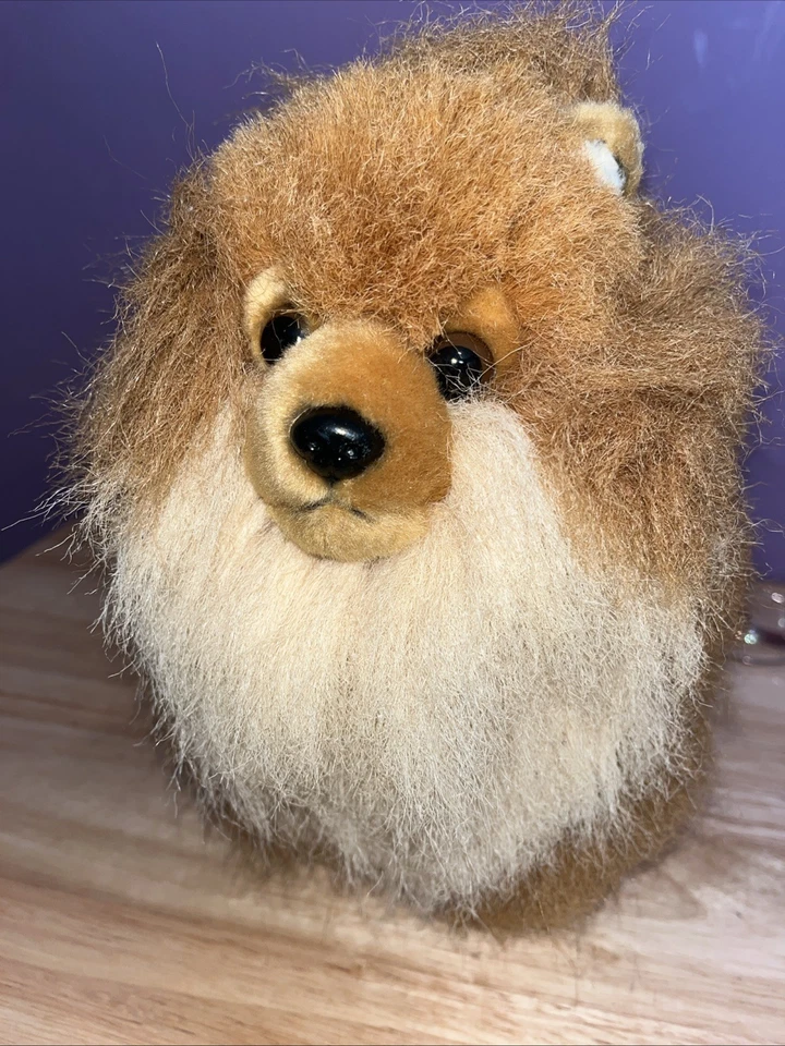 Aurora Realistic Lifelike Pomeranian Puppy Dog Self Standing Plush Toy - Image 2 of 4