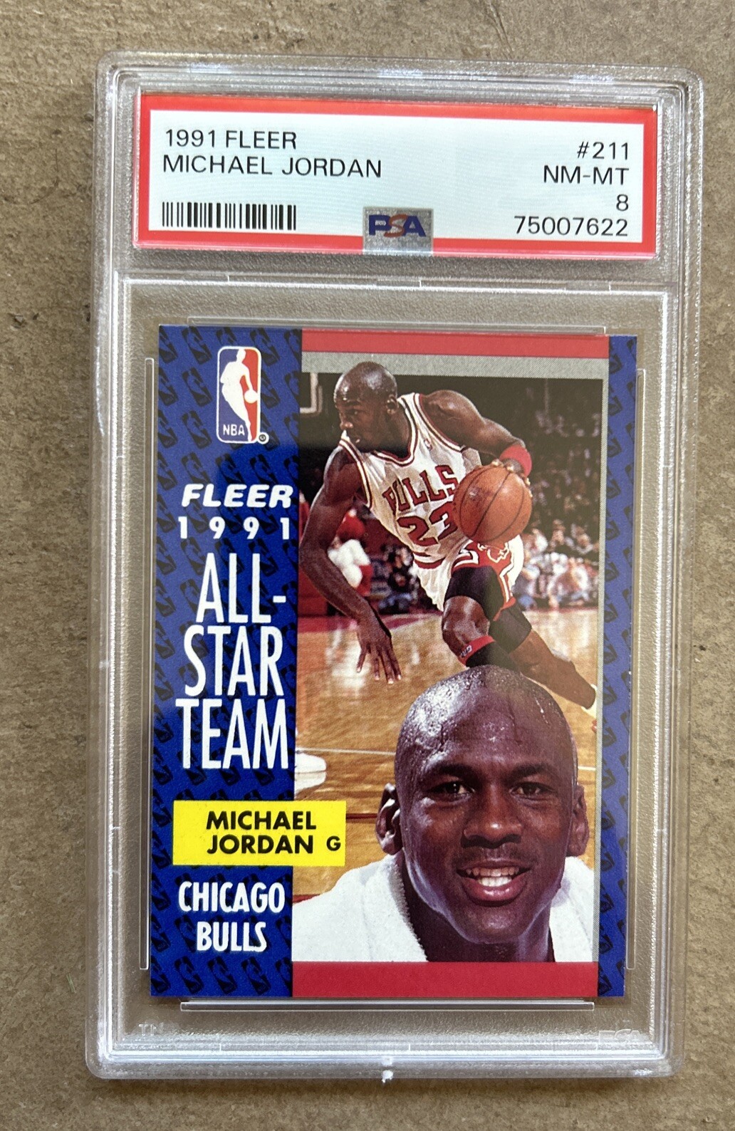 1991 FLEER MICHAEL JORDAN #211 All Star Bulls PSA 8 NM MT 8