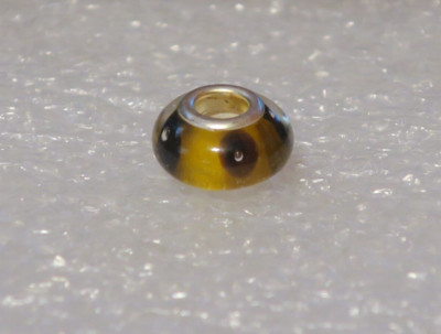 NEW DaVinci Beads & Charms Interchangeable Jewelry - Black & Tan Spacer DB65-8