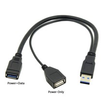 1pc Super Speed USB 3.0 Male to USB 3.0 Female  USB 2.0 Female Y Adapter Cable