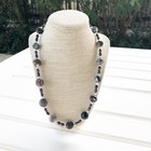 Beads Beaded Necklace Black White Nwt Genuine Pearls & Glass