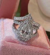 IGI Certified 2.00TCW Lab Grown Diamond 14k White Gold Women's Wedding Ring Set