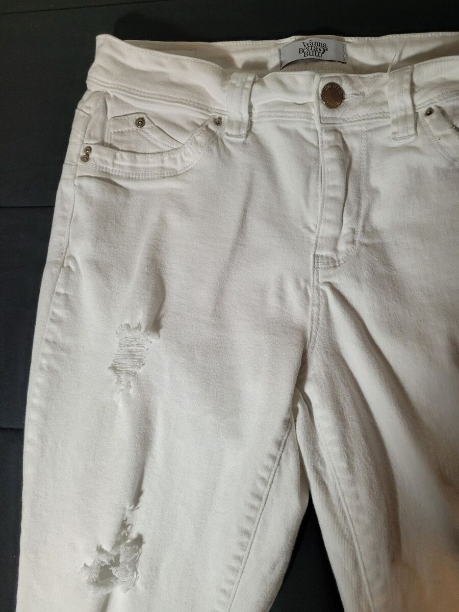 Womens YMI Denim Collection Distressed White Jeans Size 11 Womens YMI Denim Collection Distressed White Jeans Size 11