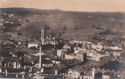 RPPC Postcard Constantinople Turkey Panoramique port