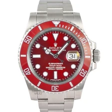 Rolex Men Submariner 116610LN Date Steel 40mm Custom Red Ceramic Bezel-Red Dial