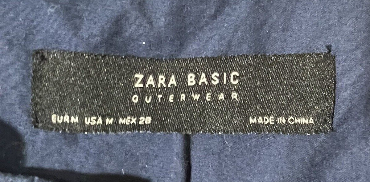 ZARA BASIC Outerwear Blouse Sz Medium Navy Blue Z… - image 5