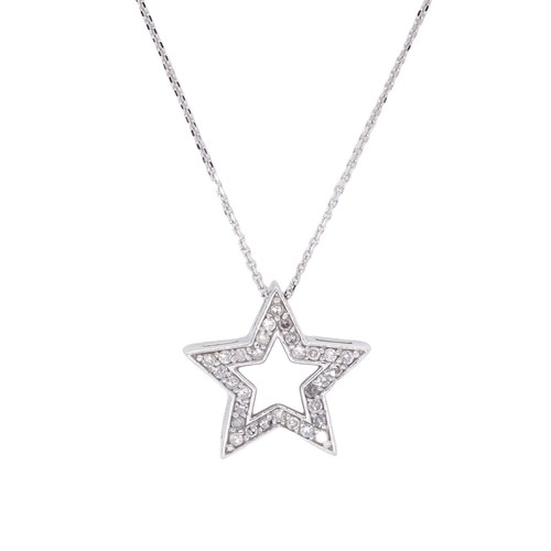 14k White Gold Jewelry 0.25CT Diamond Star Pendant Necklace eBay