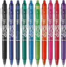 Pilot FriXion Rollerball Clicker Erasable Tip Pens  -  PINK PURPLE ORANGE BLUE