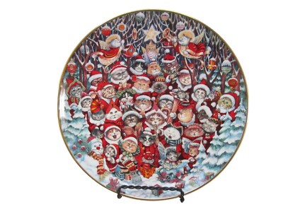 Kitty Cats Santa Claws Porcelain Plate Franklin Mint Limited Edition - Bill Bell