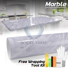 Premium Marble Granite Look Vinyl Wrap Sticker Contact Paper Home Kitchen #05
