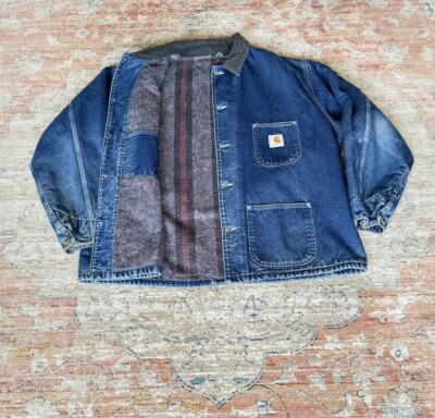 Vintage Carhartt JB102 Barn Chore Jacket Blanket Lined USA Union