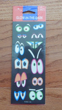 American Greetings Glow In The Dark Eye Stickers Halloween NEW