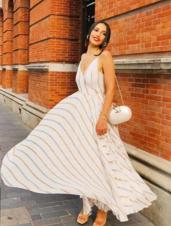 H&M Ivory White Striped Pleated Wrap Midi Maxi Dress size 14 42 Occasion Wedding | eBay UK H&M Ivory White Striped Pleated Wrap Midi Maxi Dress size 14 42 Occasion Wedding | eBay UK