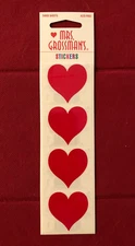 Mrs Grossmans Large RED HEART Stickers - 3 sheets in package NEW - LAST ONE!!