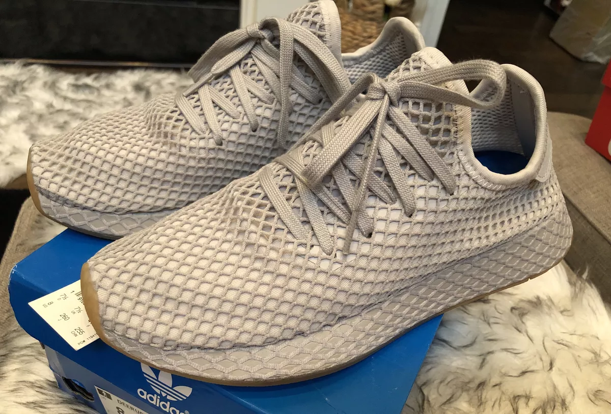 Adidas Originals Deerupt Runner Shoes Light Gray Gum Mesh CQ2628 8 BOXED WORN 1