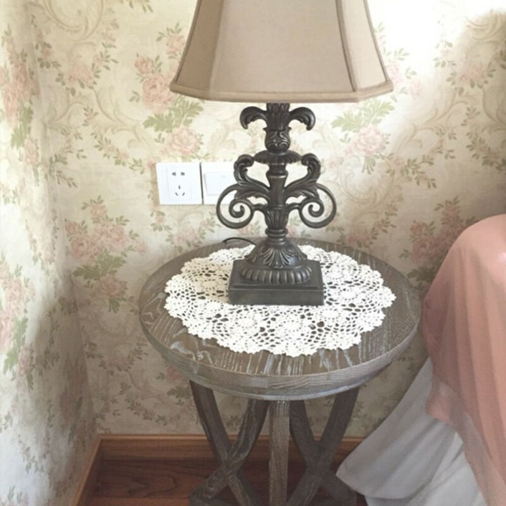 Small Round Lace Tablecloth in Vintage Crochet Style for 20 Inch Round