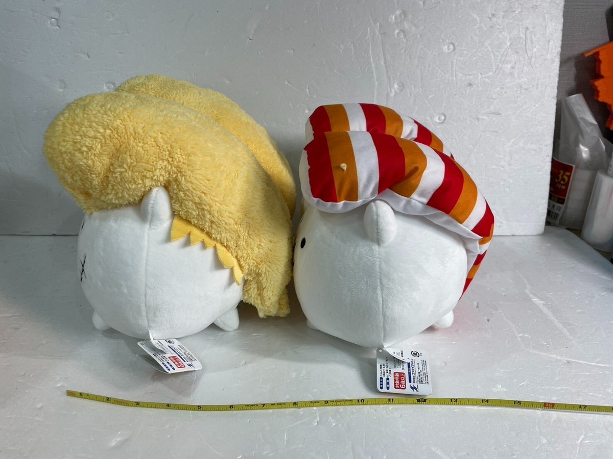 The Battle Cats GB Plush doll Neko Sushi & Neko Pompadour Set