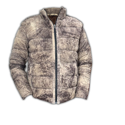 Men s Two-Tone Real Leather Suede Jacket - Warm Winter High Neck Zip-Up, S-5XL