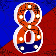 Light up Numbers Sign - Happy Birthday Spider Decorations for Party Favors & Sup