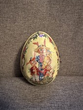 Vintage Mattel 1954 Tin Litho Easter Egg Wind Up Toy Bunny Family not working