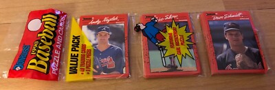 1990 Donruss Rack Pack Andy Nezelek Braves Eric Show Padres Dave Schmidt Orioles