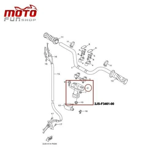 Soporte de mango genuino 2JS-F3461-00-00 para Yamaha Zuma 125 2016-2021 Foto 2 de 3