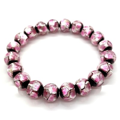Firefly Glass Okinawa bracelet firefly ball pink 10mm 16cm #209