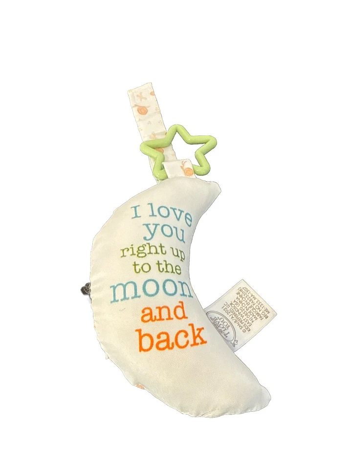 Adivina cuánto te amo set de regalo nuez marrón liebre, sonajero luna y chirrido cuadrado Foto 3 de 4