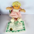 Vintage Cabbage Patch Doll Averil Blanche Pink Outfit Blonde Hair Blue Eye Tag:P