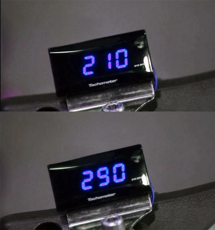 Universal Motorcycle Digital Square LCD Display Tach Hour Meter Tachometer Gauge - Imagem 4 de 4