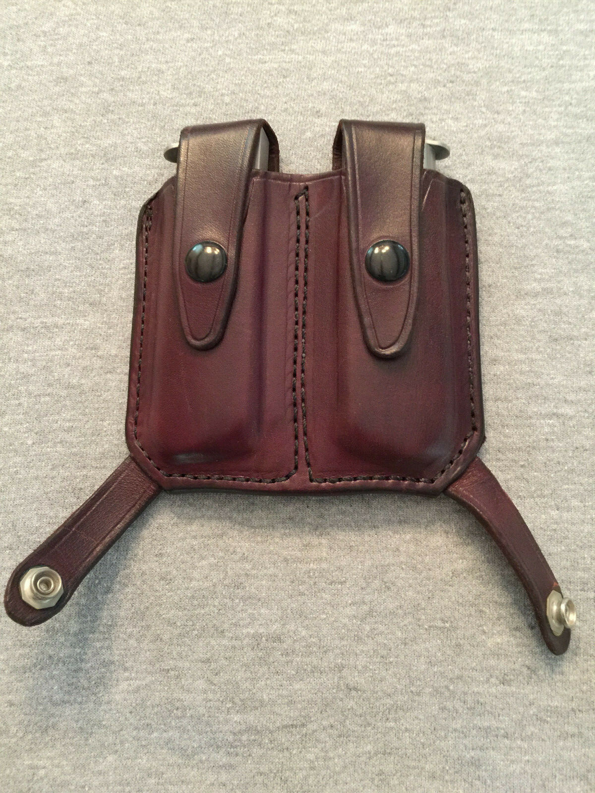 Vintage De Santis Leather Double Magazine Holder / Pouch includes Magazines-image
